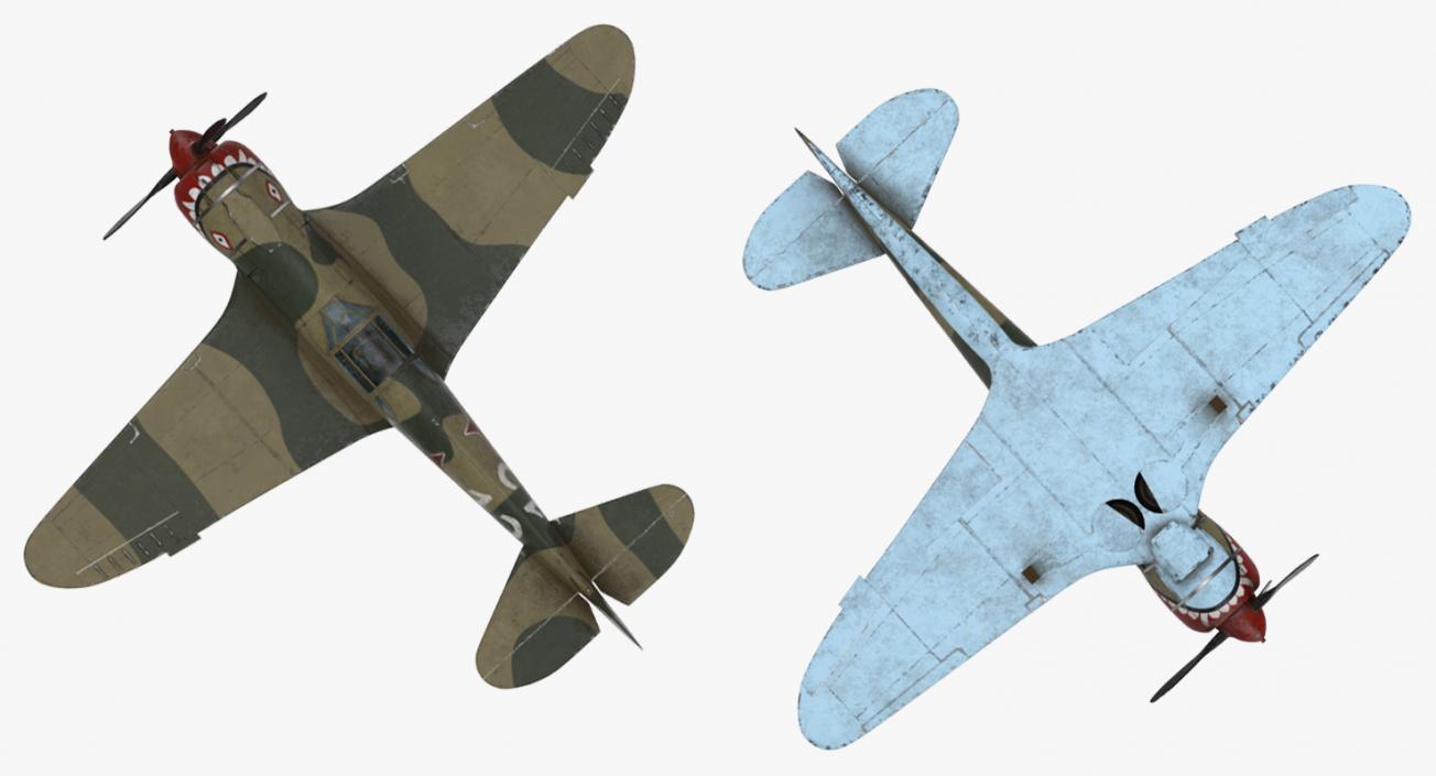 3D model La-5 WWII Soviet Fighter Aircraft Rigged