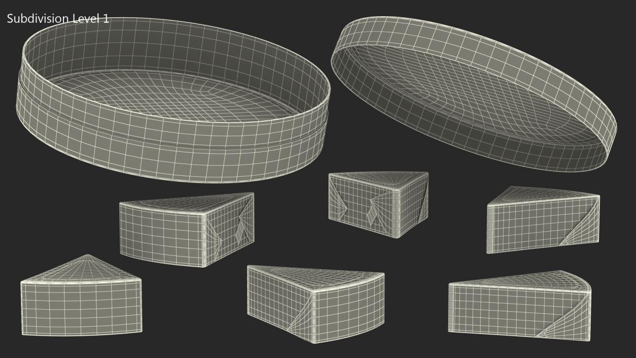 3D Round Box of Creamy Cheese Triangles