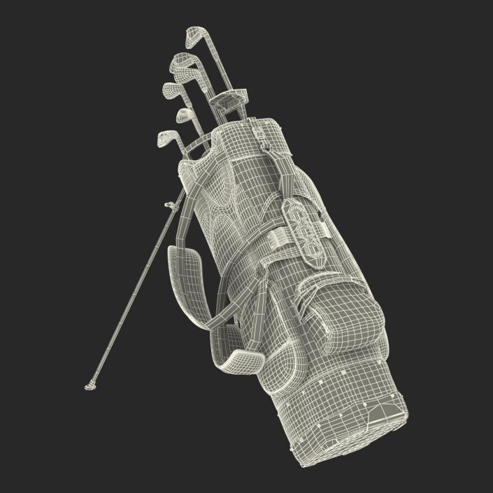 Golf Bag with Clubs 3D model