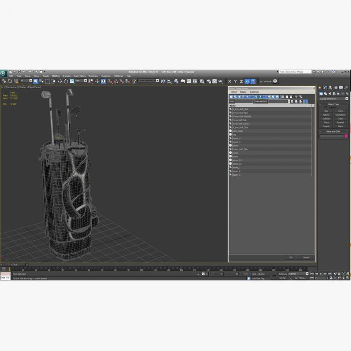 Golf Bag with Clubs 3D model