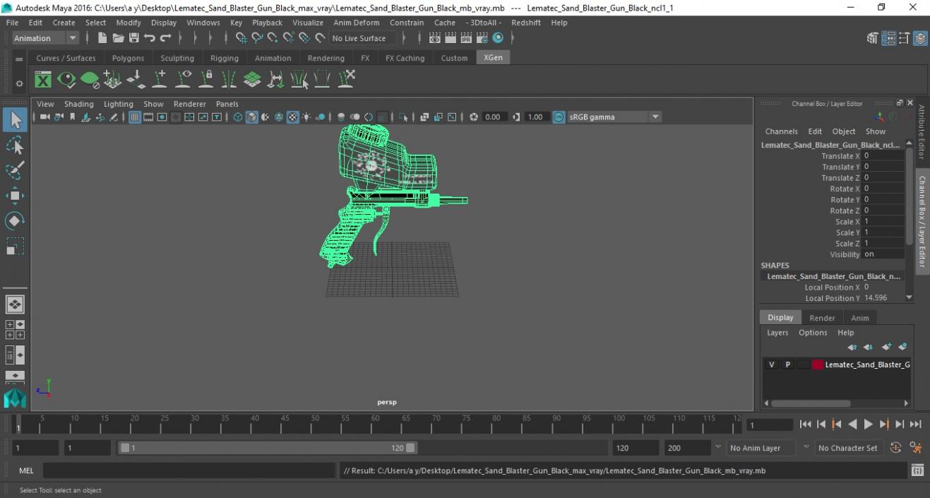 3D model Lematec Sand Blaster Gun Black