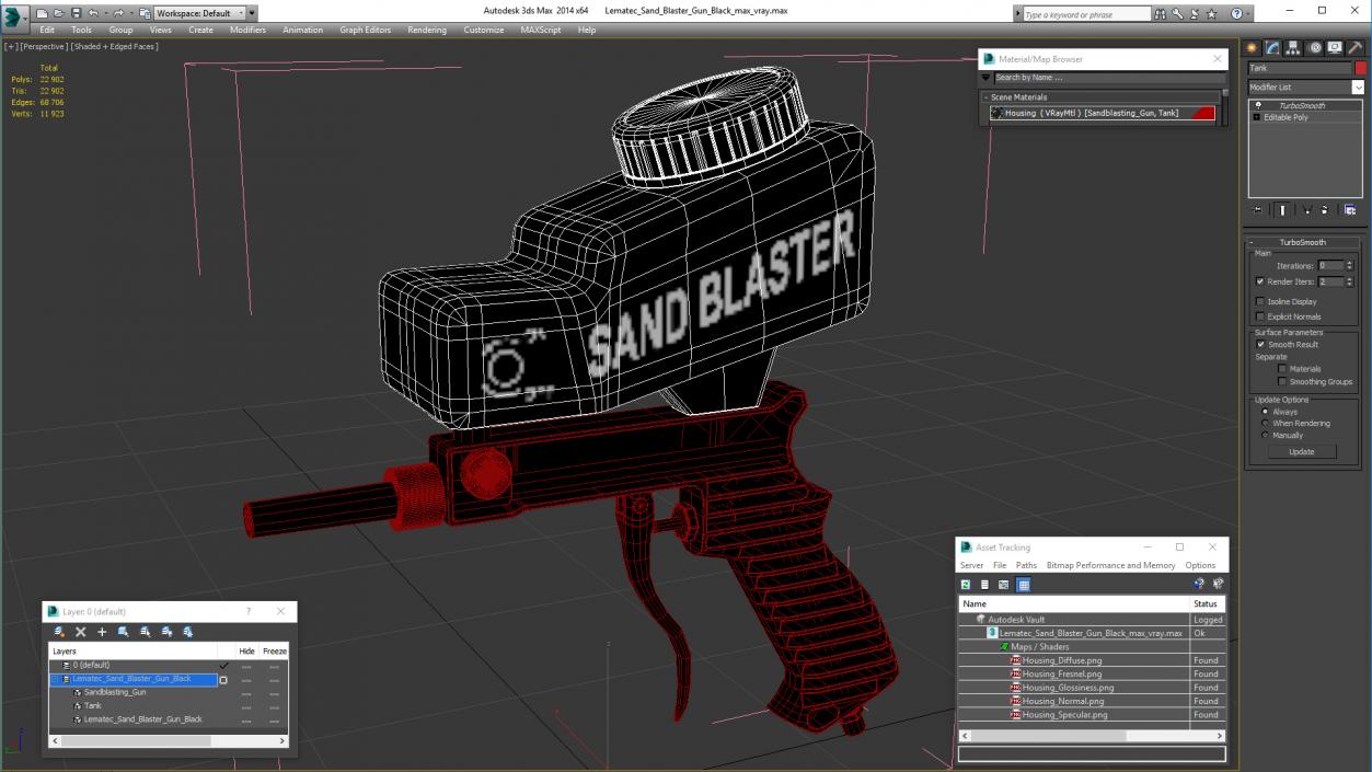 3D model Lematec Sand Blaster Gun Black