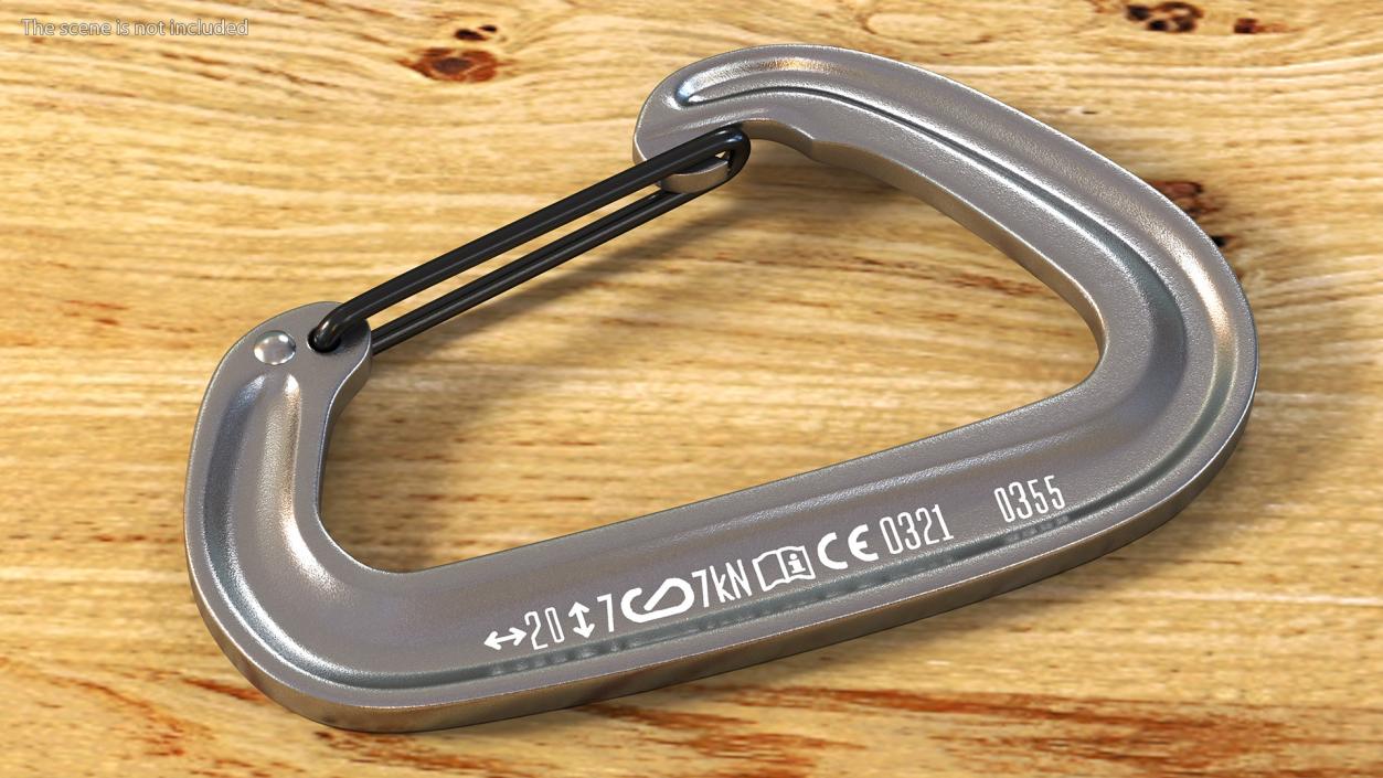 Black Diamond MiniWire Carabiner Closed Grey 3D model