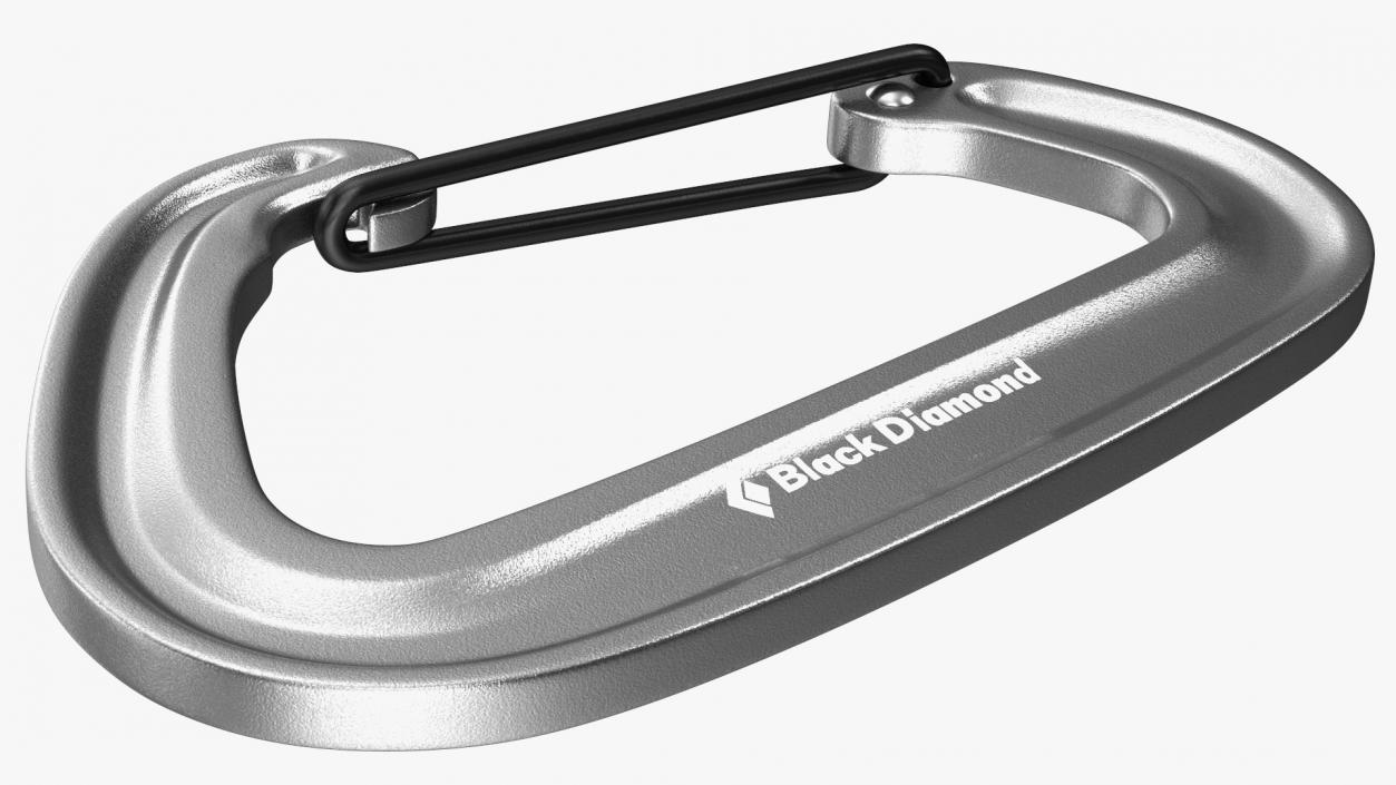 Black Diamond MiniWire Carabiner Closed Grey 3D model