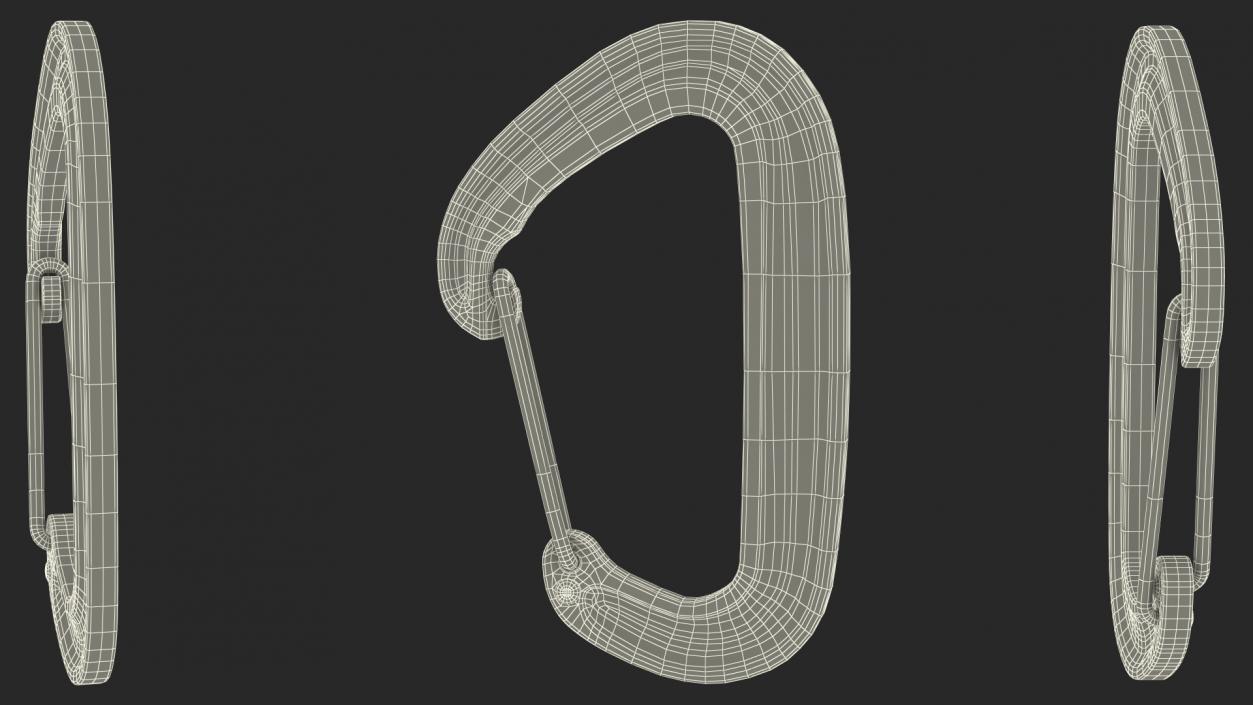 Black Diamond MiniWire Carabiner Closed Grey 3D model