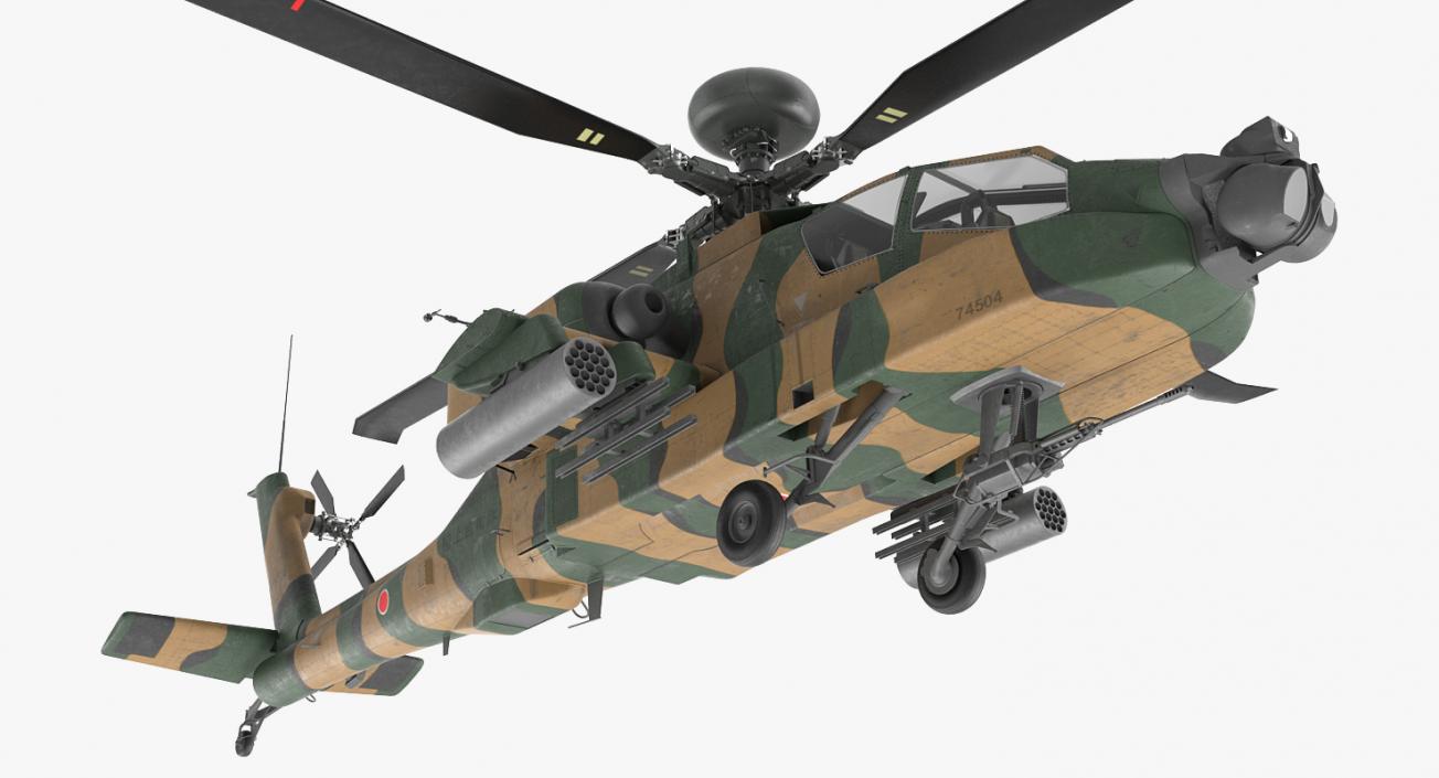 AH-64D Apache Longbow Japan Rigged 3D model