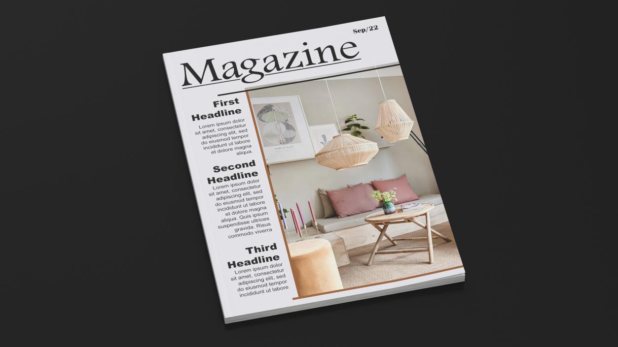 Interior Magazine Mockup 3D model