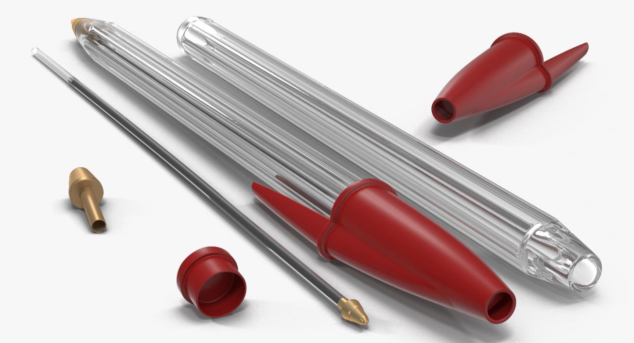 3D Transparent Pen Red Ink model