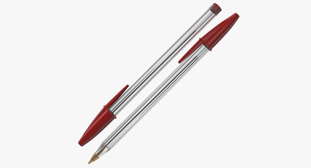 3D Transparent Pen Red Ink model