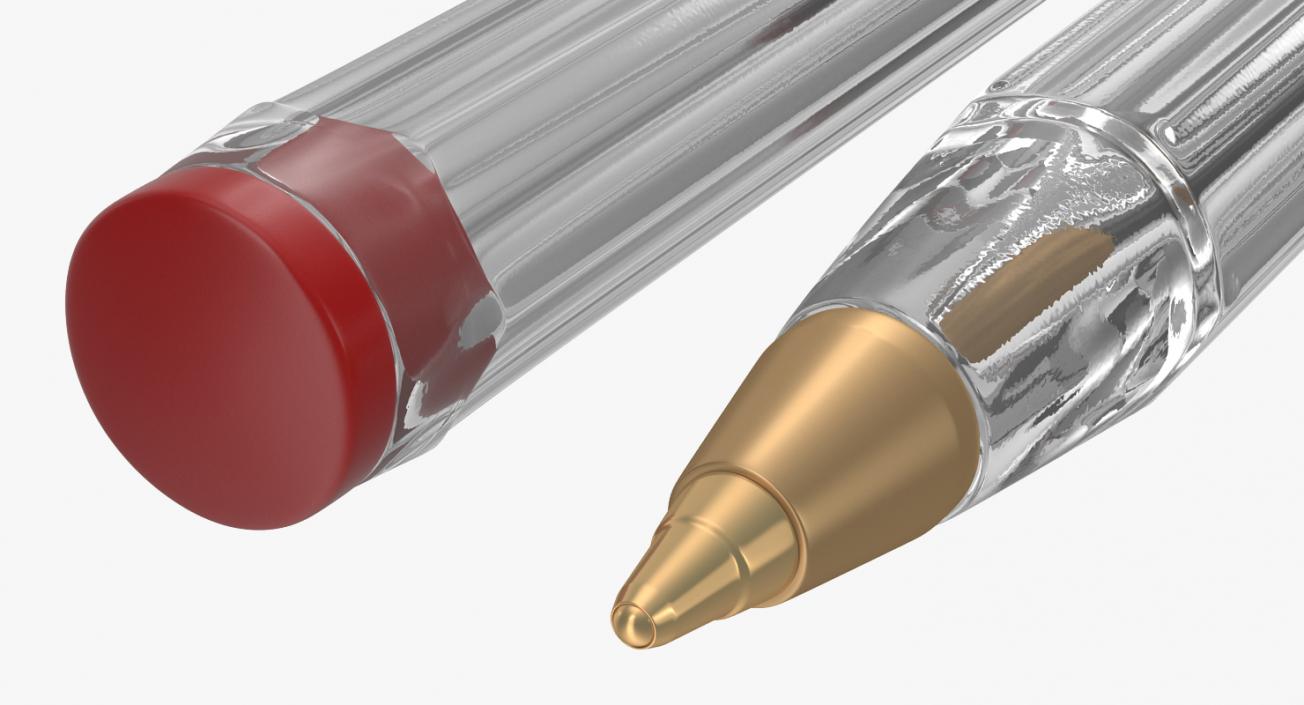 3D Transparent Pen Red Ink model