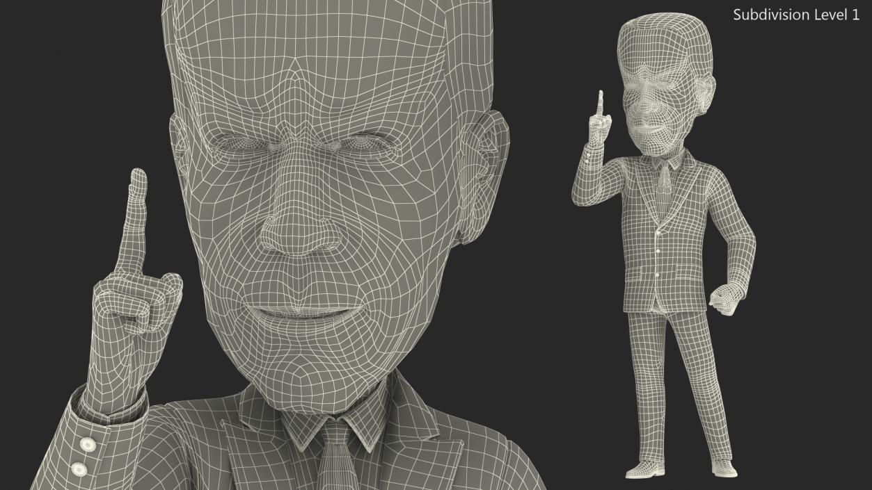 Cartoon Joe Biden Thumbs Up 3D