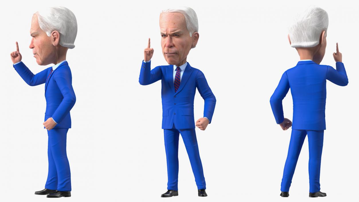 Cartoon Joe Biden Thumbs Up 3D