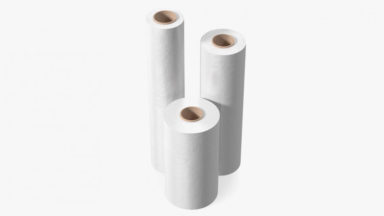 3D Roll of Wrapping Stretch Film 3 Pieces model