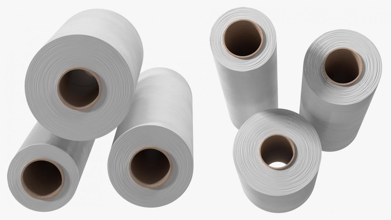 3D Roll of Wrapping Stretch Film 3 Pieces model