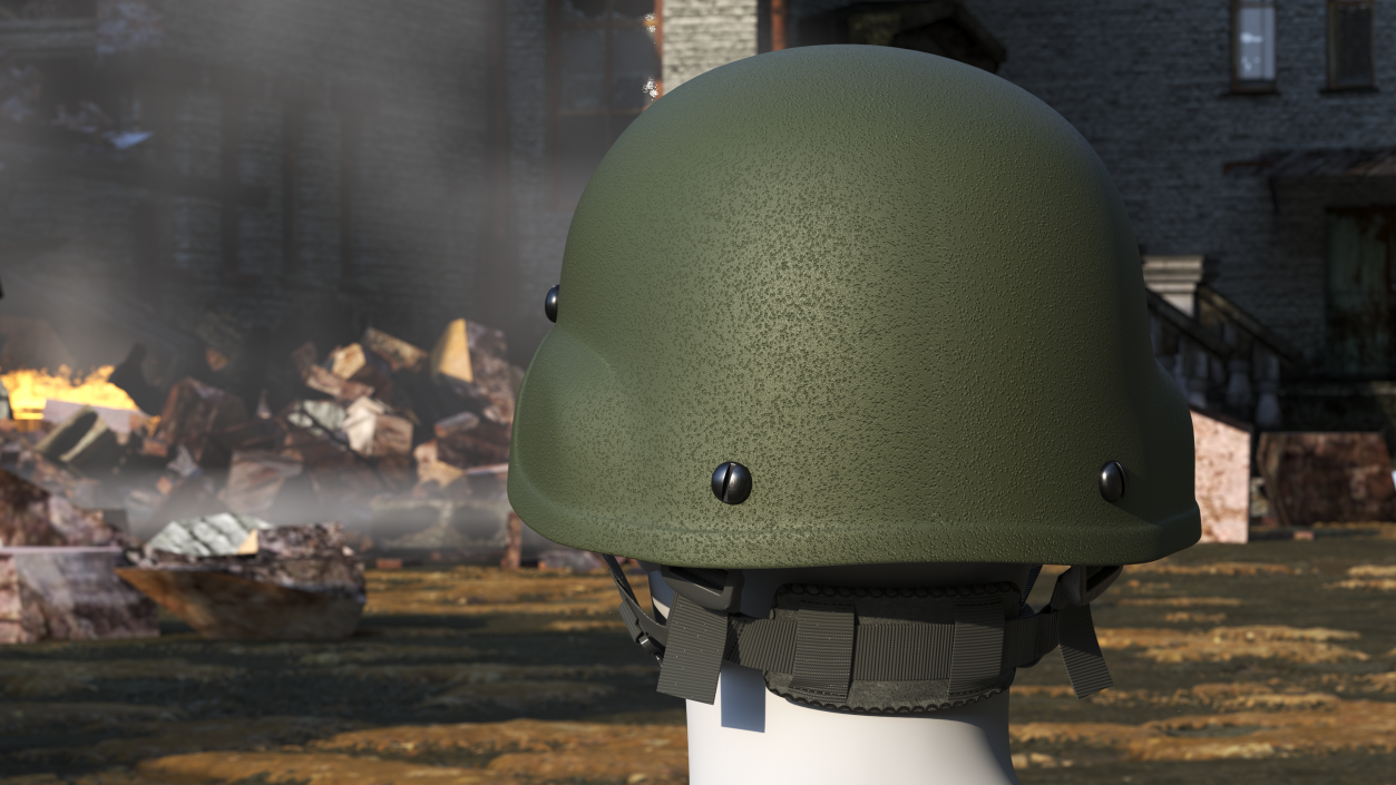 3D Soldier Enhanced Combat Helmet Green