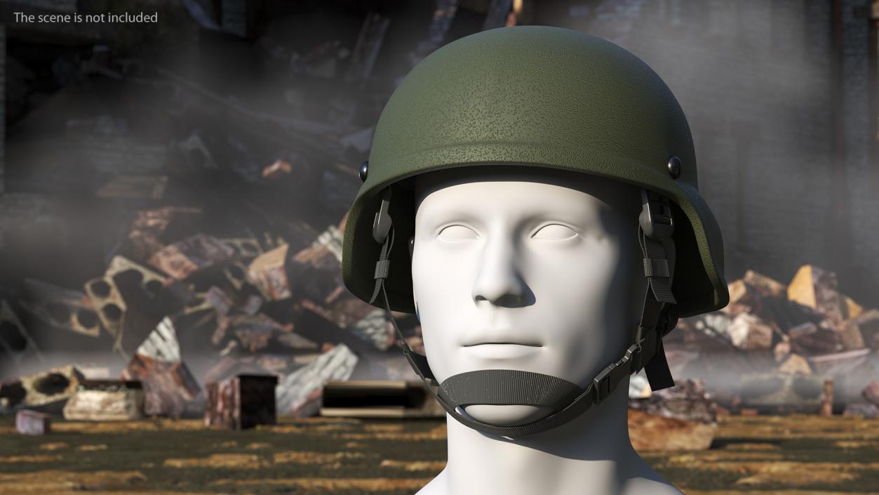 3D Soldier Enhanced Combat Helmet Green