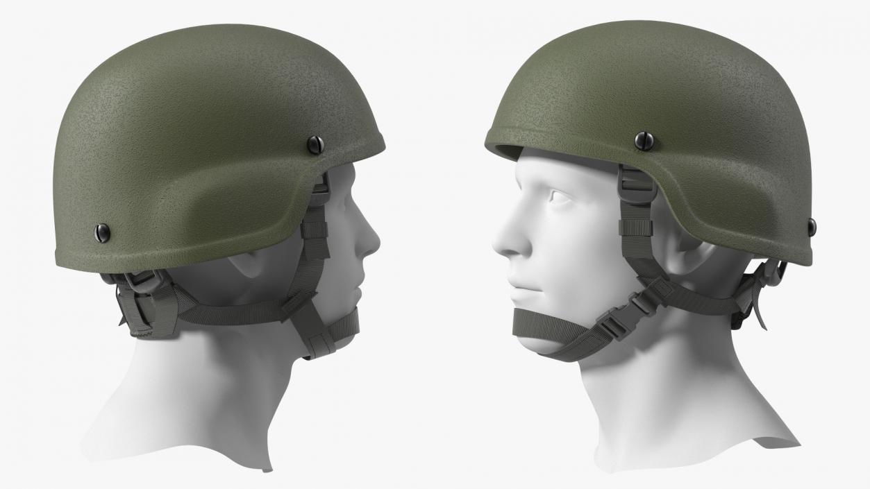 3D Soldier Enhanced Combat Helmet Green