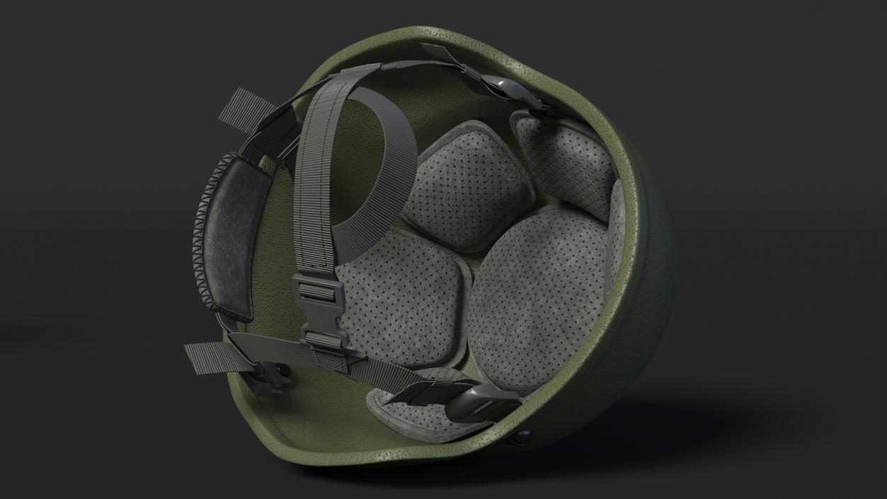 3D Soldier Enhanced Combat Helmet Green