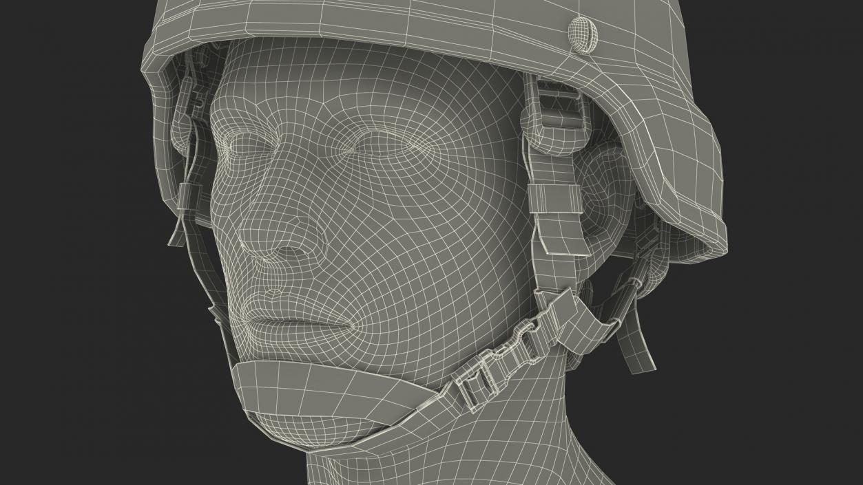 3D Soldier Enhanced Combat Helmet Green