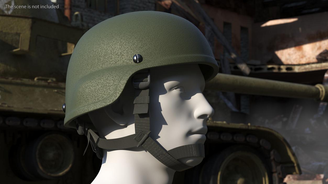 3D Soldier Enhanced Combat Helmet Green