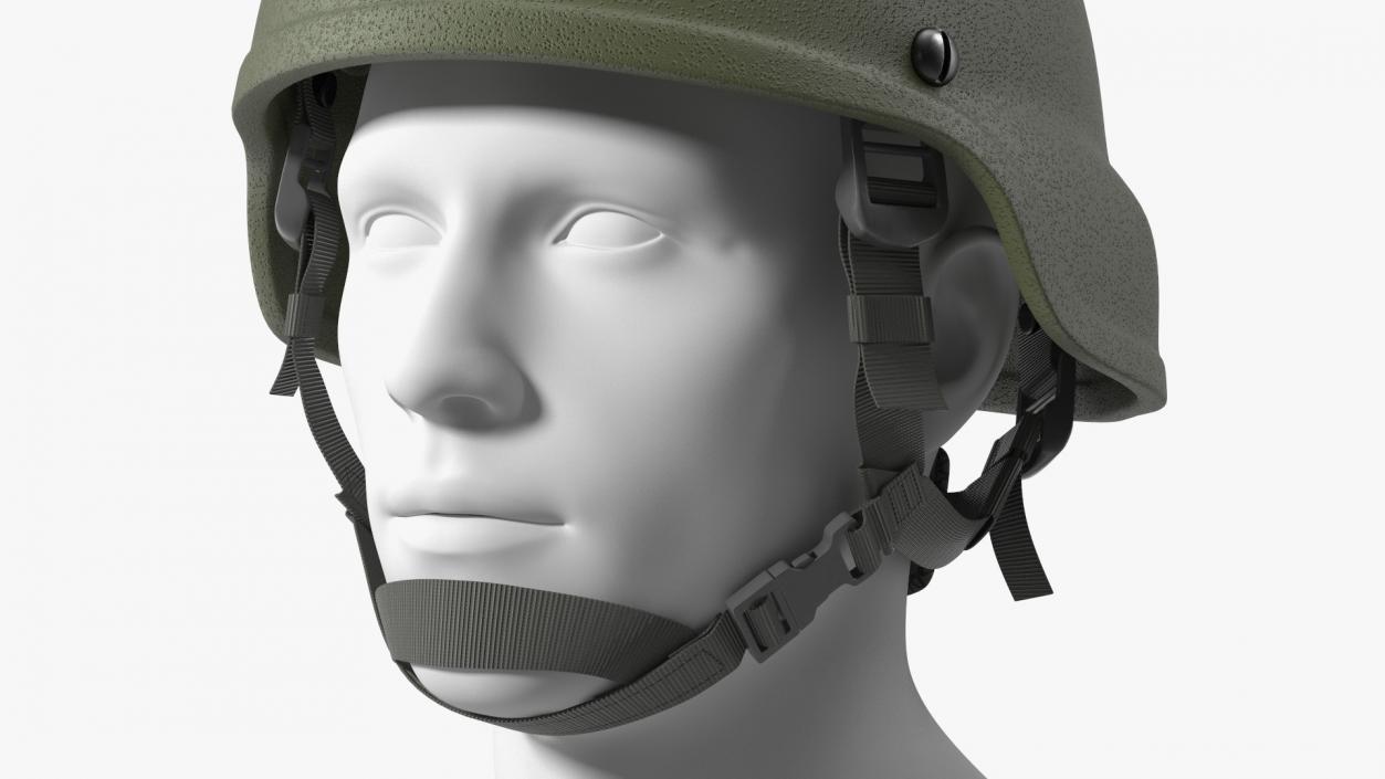 3D Soldier Enhanced Combat Helmet Green