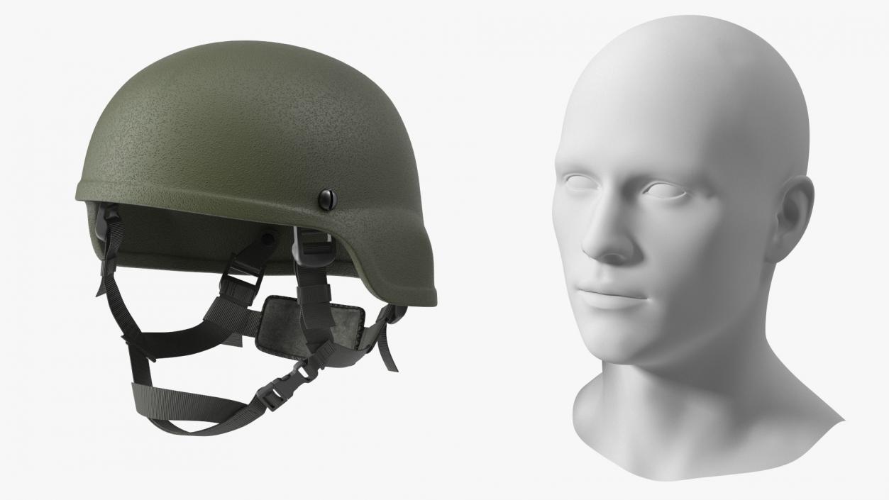 3D Soldier Enhanced Combat Helmet Green