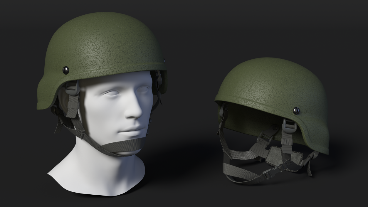 3D Soldier Enhanced Combat Helmet Green