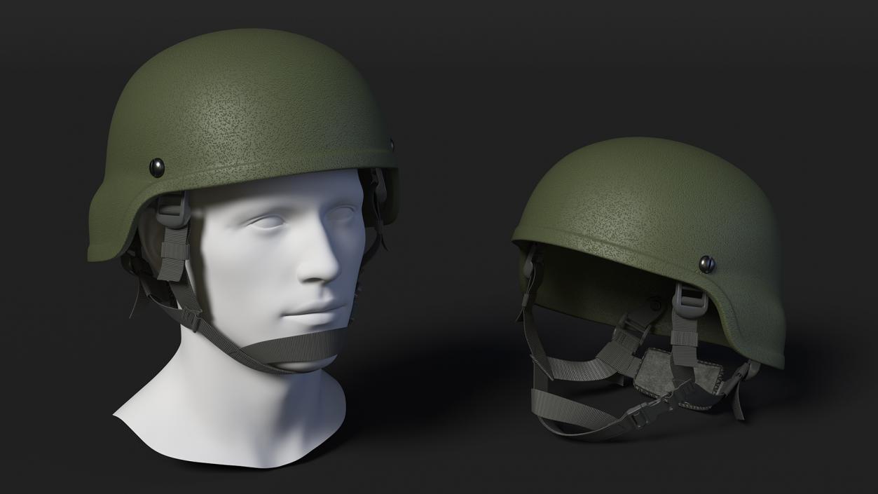 3D Soldier Enhanced Combat Helmet Green