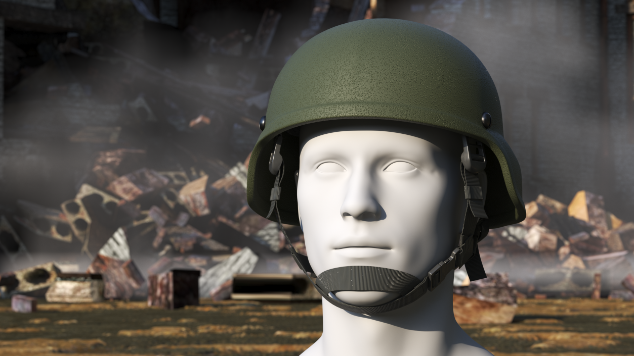 3D Soldier Enhanced Combat Helmet Green