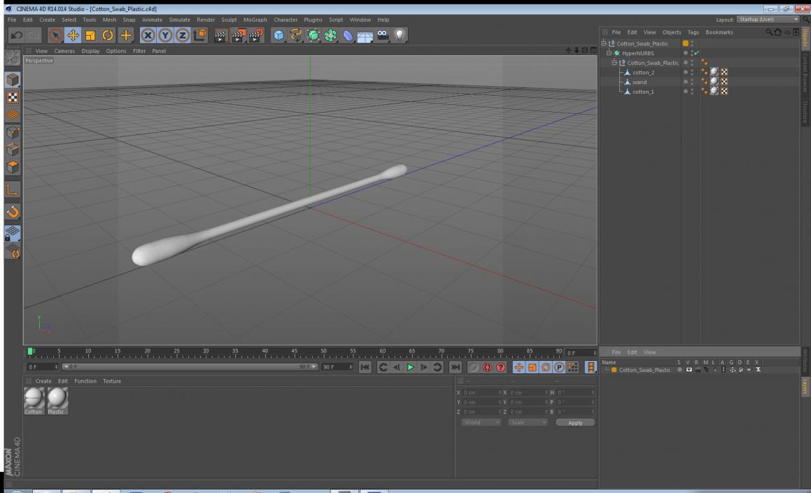 Cotton Swab Plastic 3D model