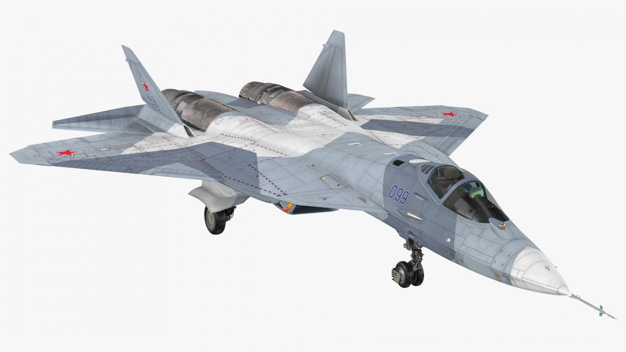 3D Stealth Multirole Fighter SU 57 Rigged model