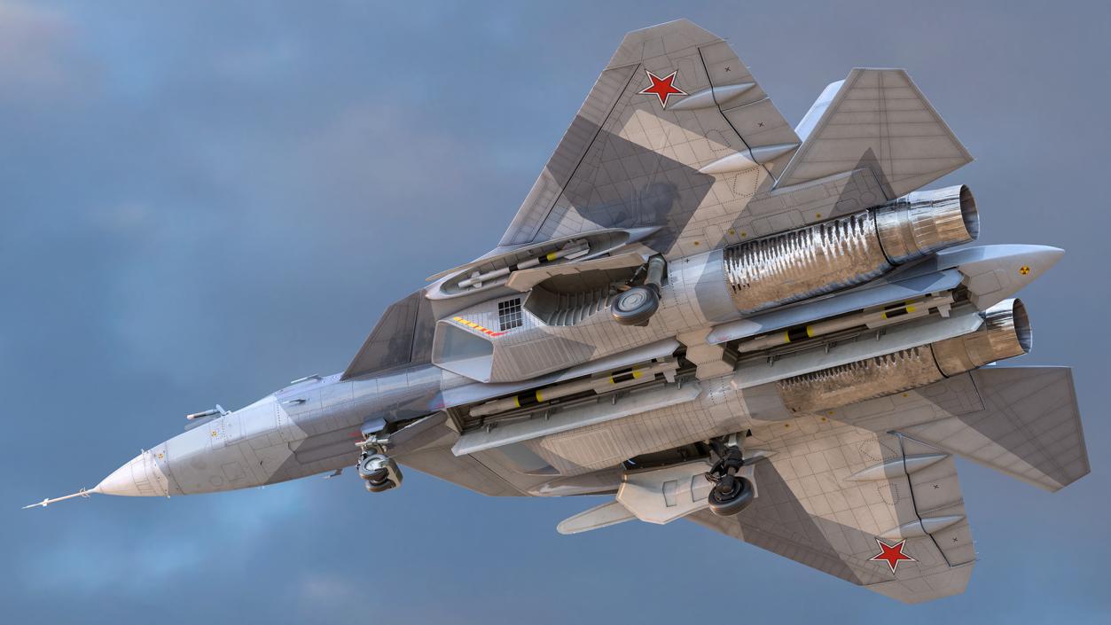 3D Stealth Multirole Fighter SU 57 Rigged model