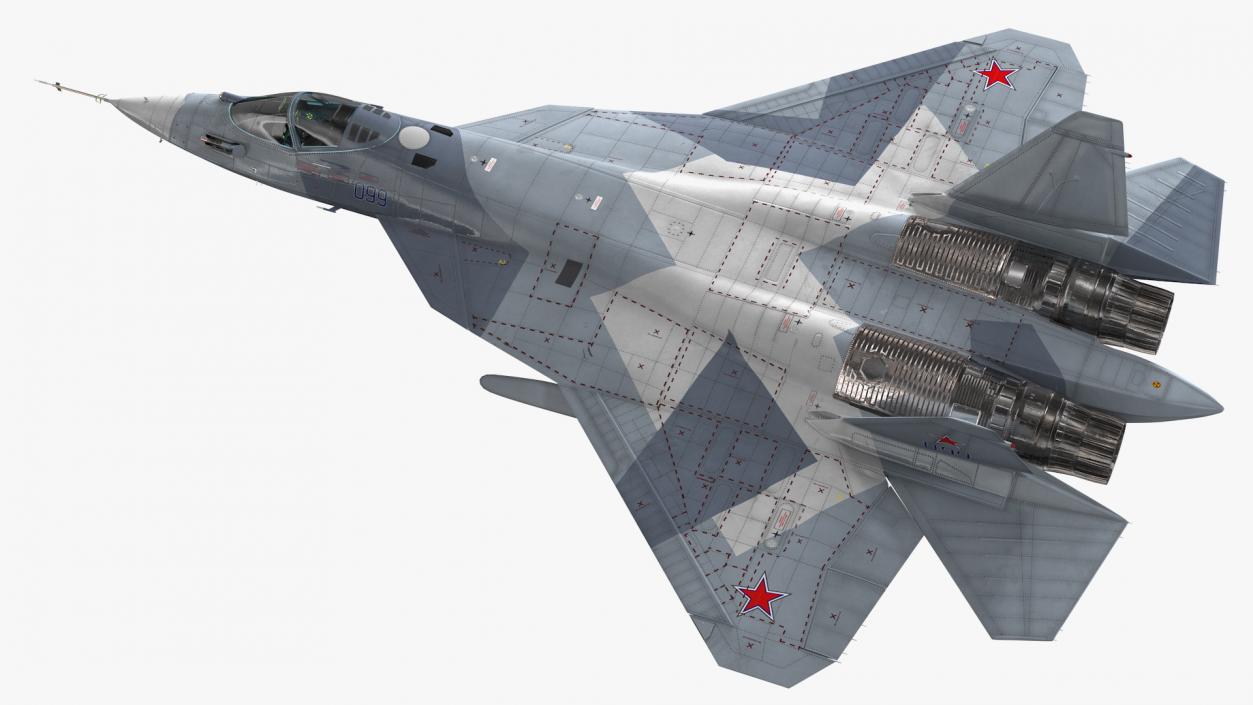 3D Stealth Multirole Fighter SU 57 Rigged model