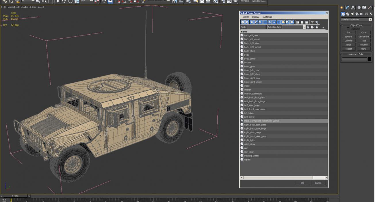 Humvee M1151 Desert 3D model