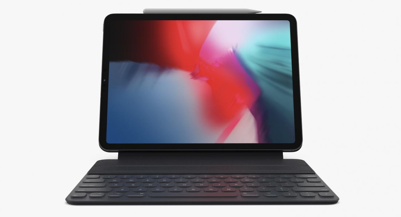 iPad Pro 2019 with Smart Keyboard 11 inch Space Gray 3D