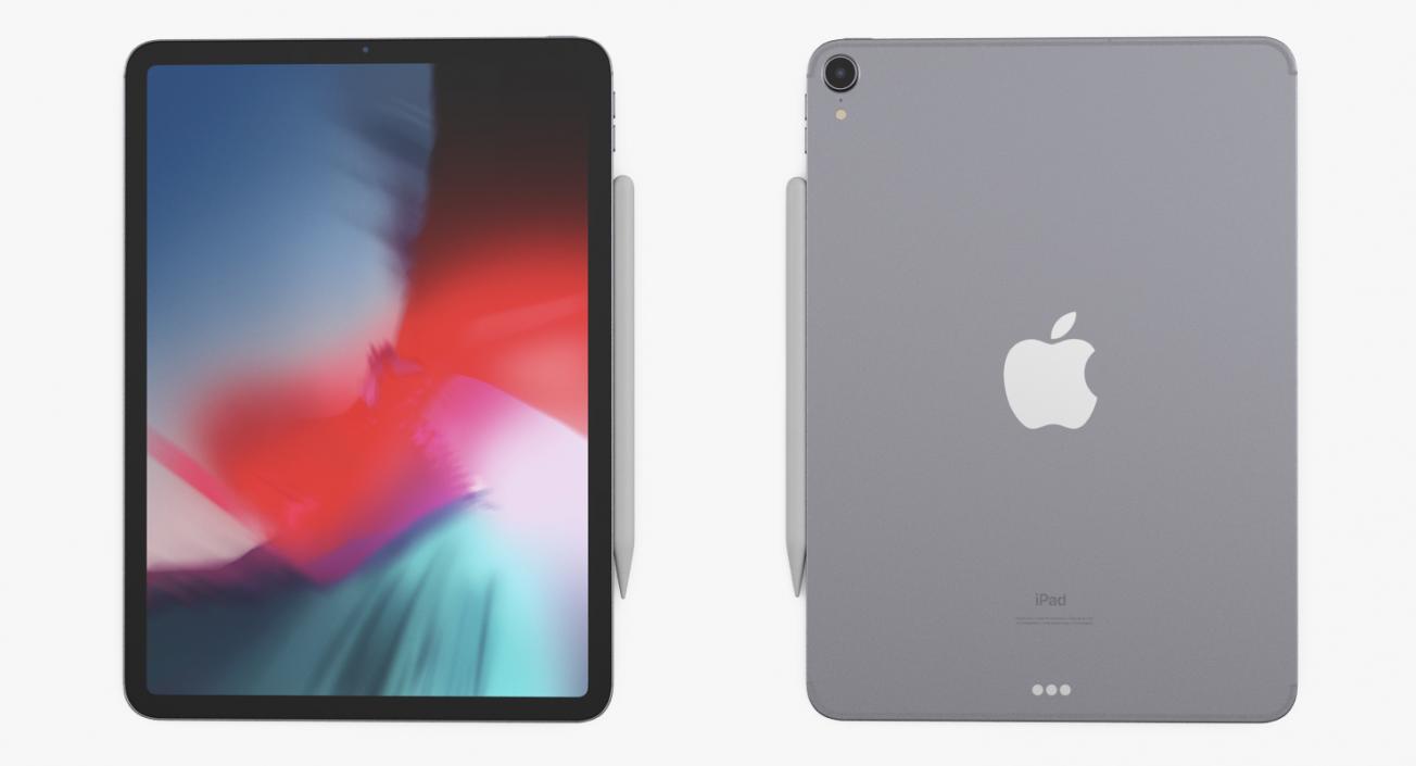 iPad Pro 2019 with Smart Keyboard 11 inch Space Gray 3D