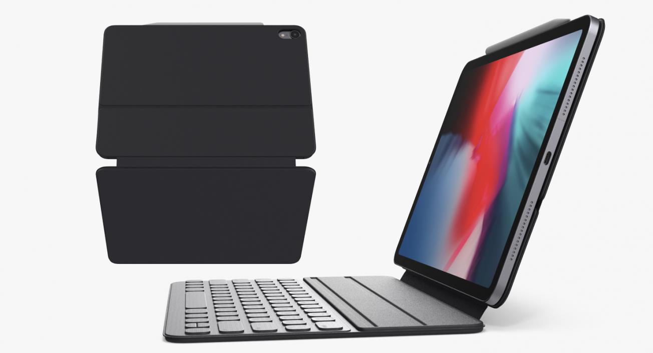 iPad Pro 2019 with Smart Keyboard 11 inch Space Gray 3D