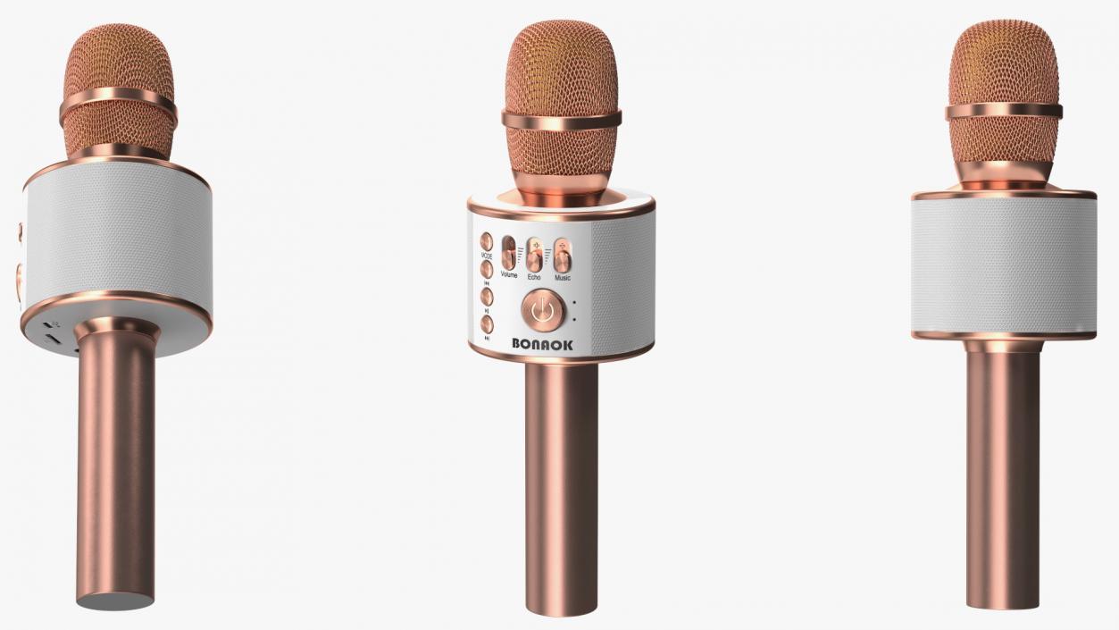 3D Portable Bonaok Karaoke Mic Rose and Gold