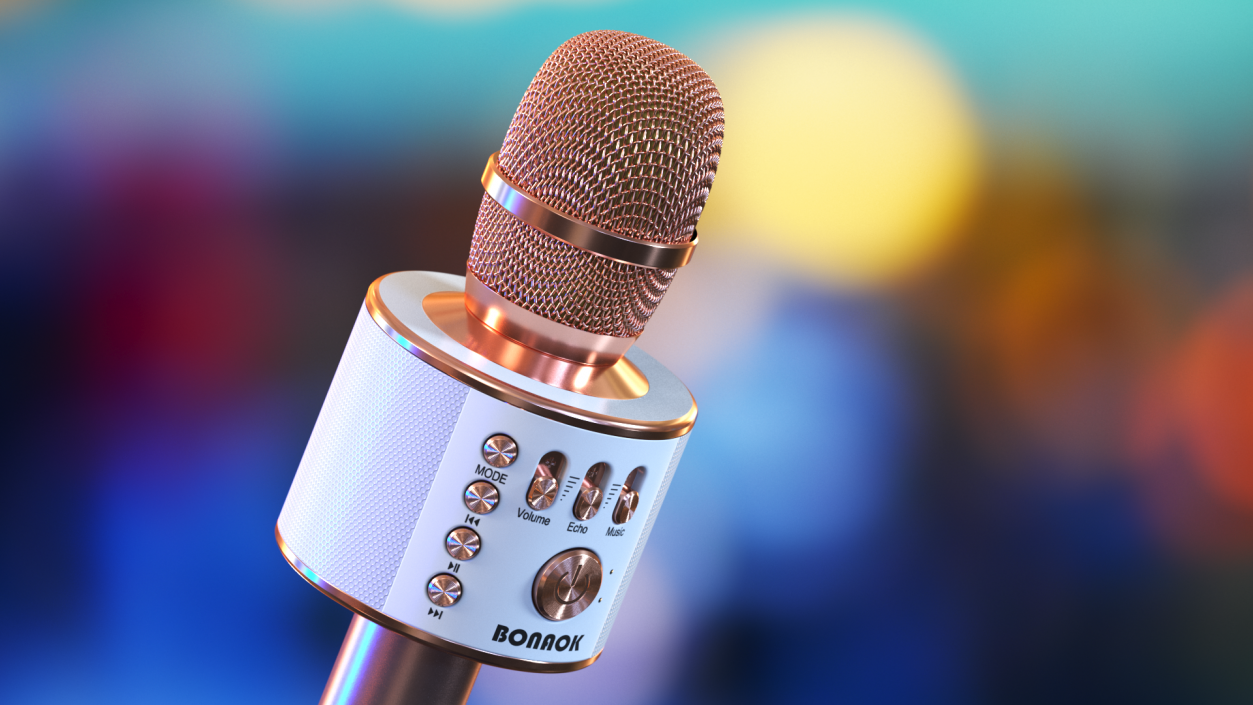 3D Portable Bonaok Karaoke Mic Rose and Gold