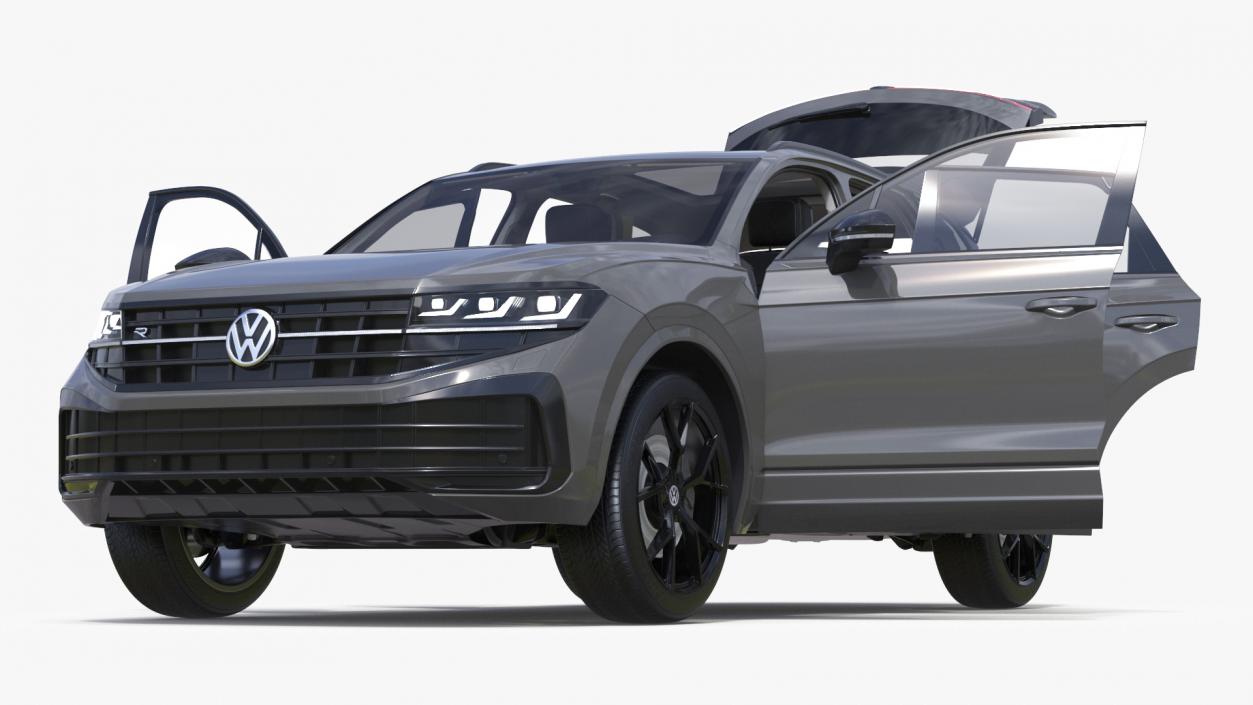 3D model Volkswagen Touareg 2024 Grey Lights On 2