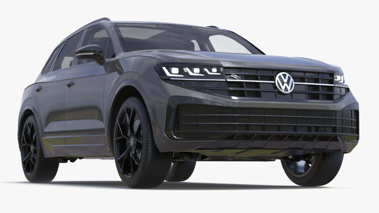 3D model Volkswagen Touareg 2024 Grey Lights On 2