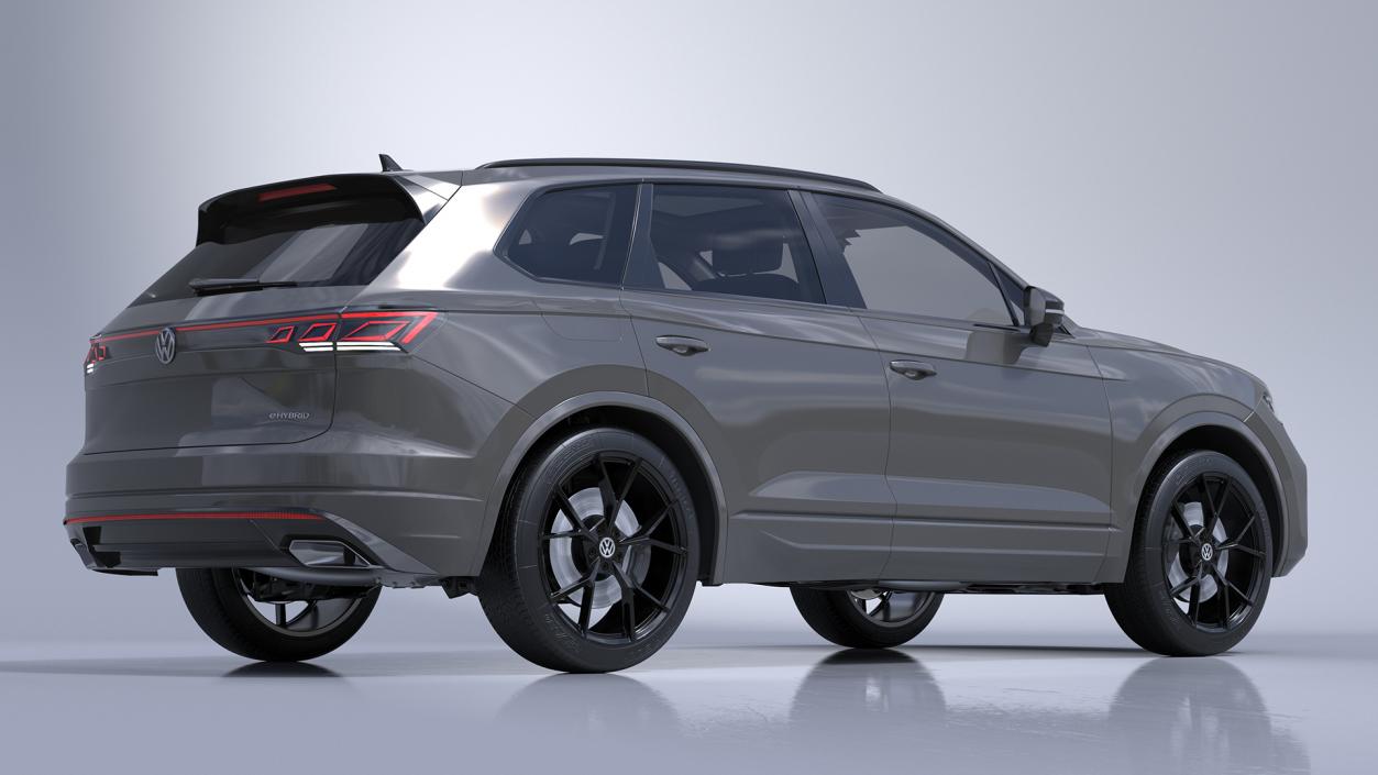 3D model Volkswagen Touareg 2024 Grey Lights On 2