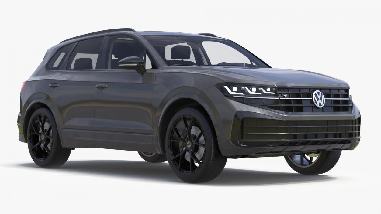 3D model Volkswagen Touareg 2024 Grey Lights On 2