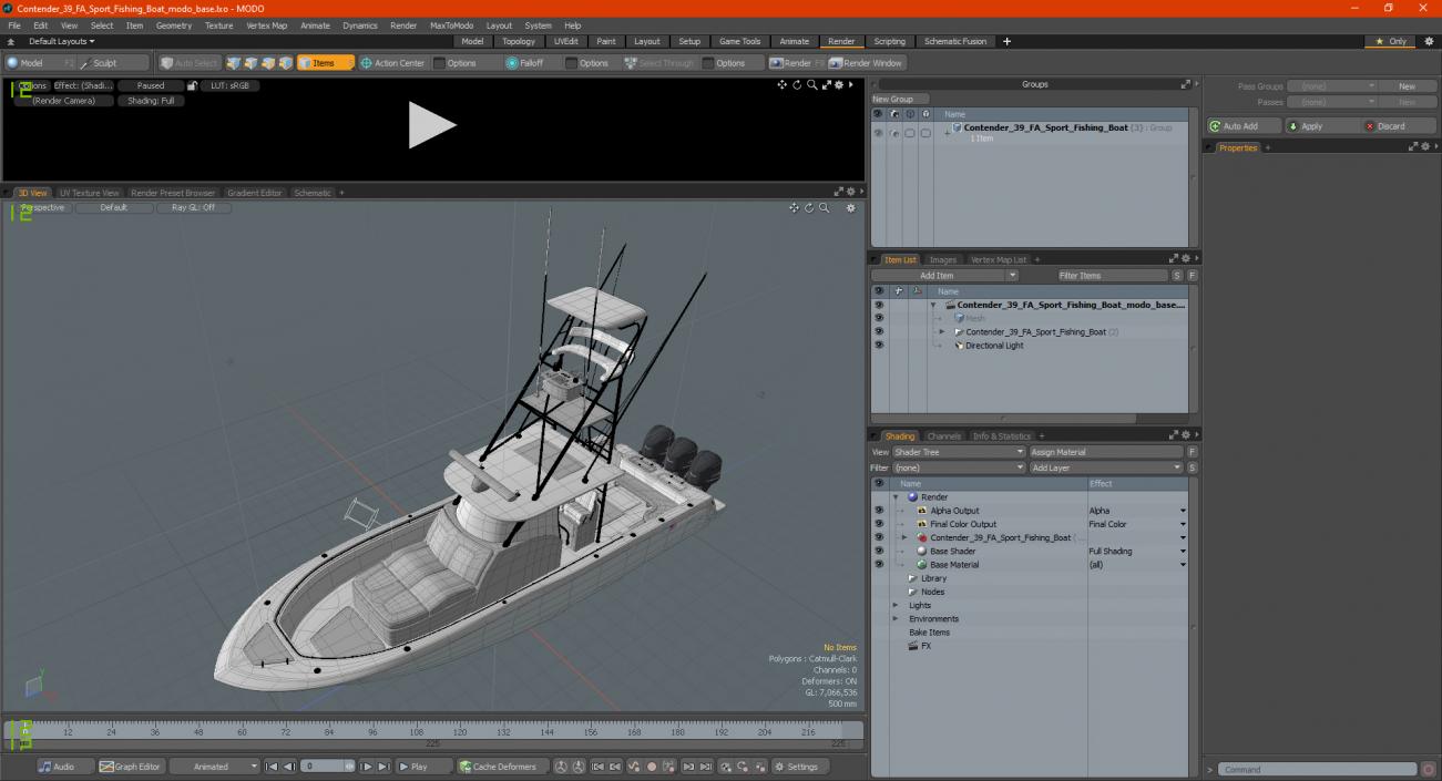 Contender 39 FA Sport Fishing Boat 3D model