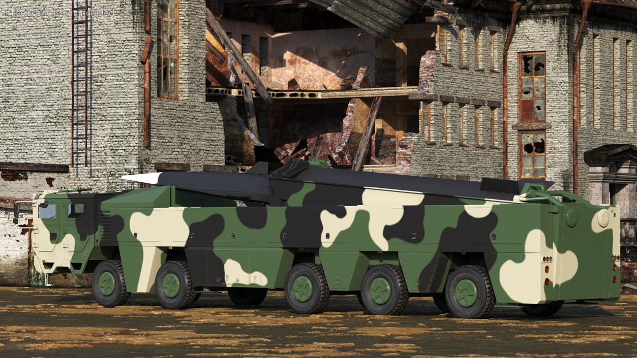 3D model Ballistic Missile on Road Mobile Vehicle