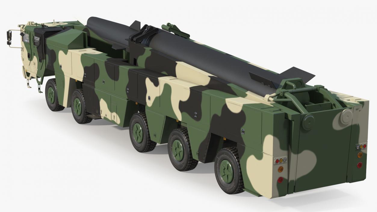 3D model Ballistic Missile on Road Mobile Vehicle