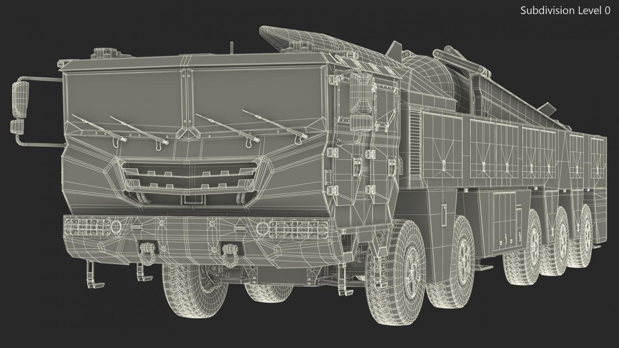 3D model Ballistic Missile on Road Mobile Vehicle