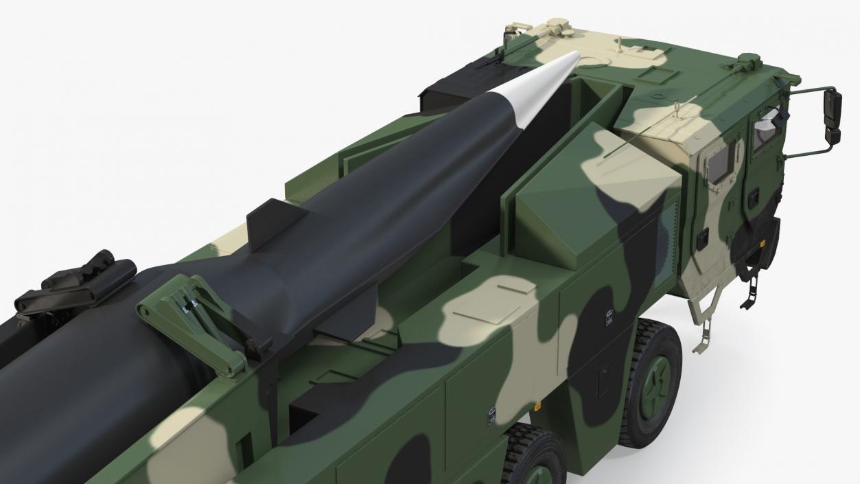 3D model Ballistic Missile on Road Mobile Vehicle