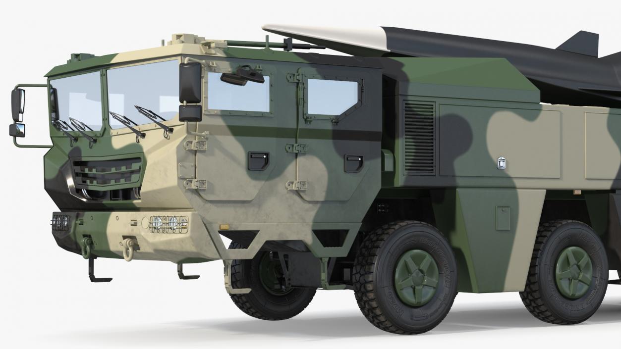 3D model Ballistic Missile on Road Mobile Vehicle