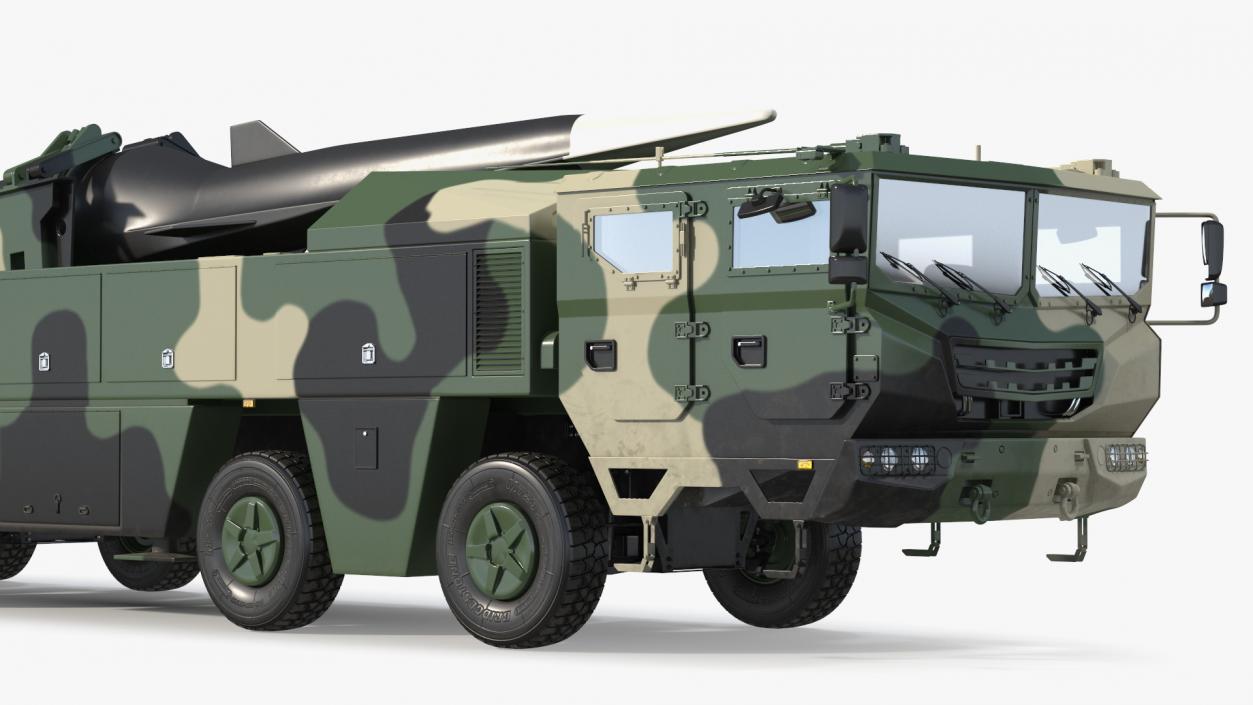 3D model Ballistic Missile on Road Mobile Vehicle